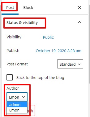 change the author of a post in WordPress