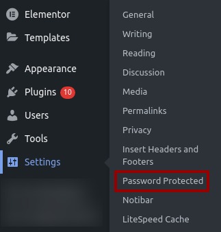 password protect WordPress