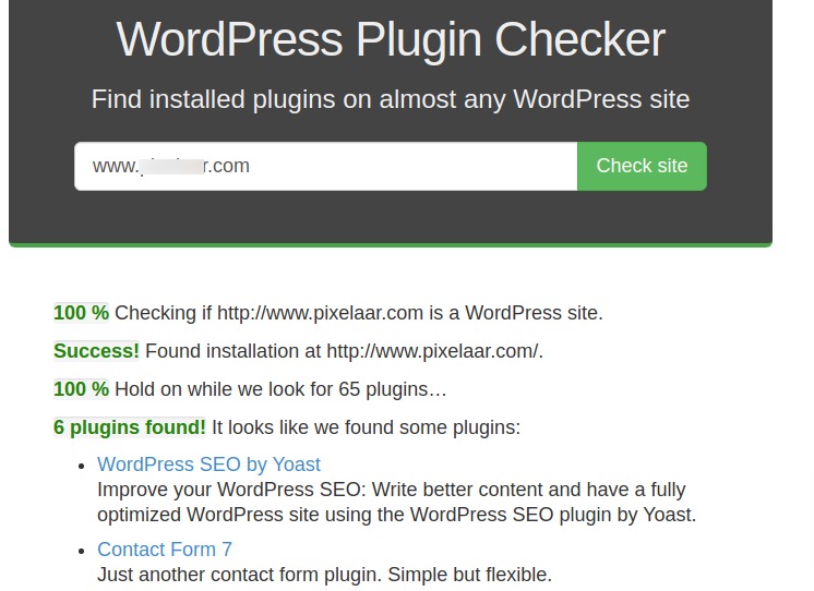 plugins detector for WordPress