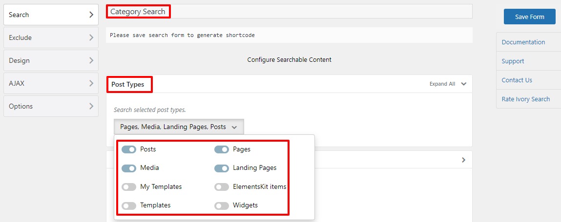 category specific search in WordPress
