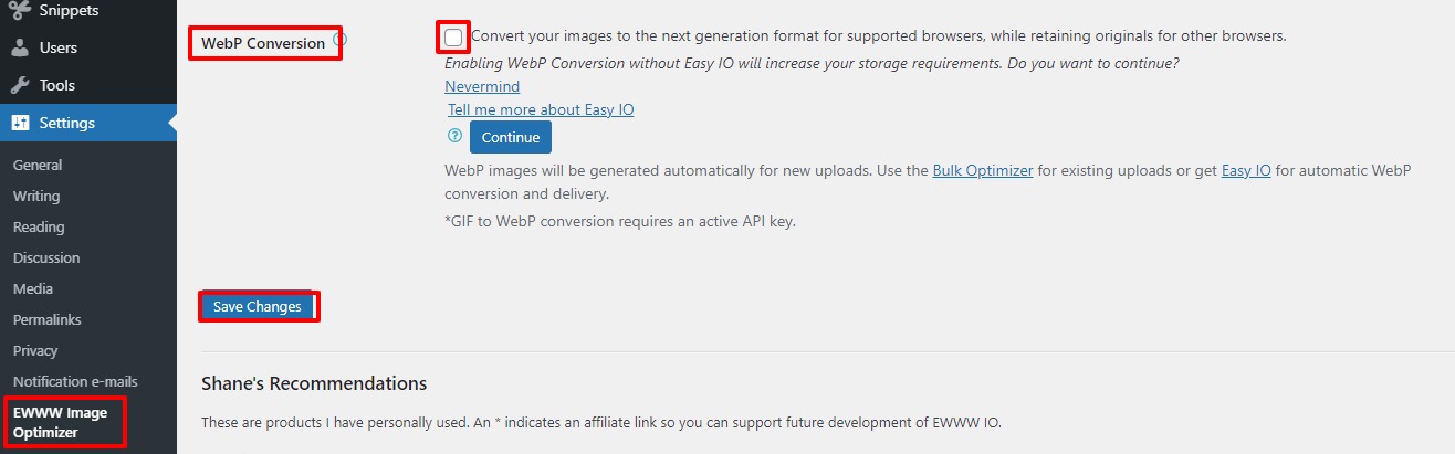 use WebP images in WordPress