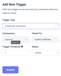 Invalid SSL certificate trigger