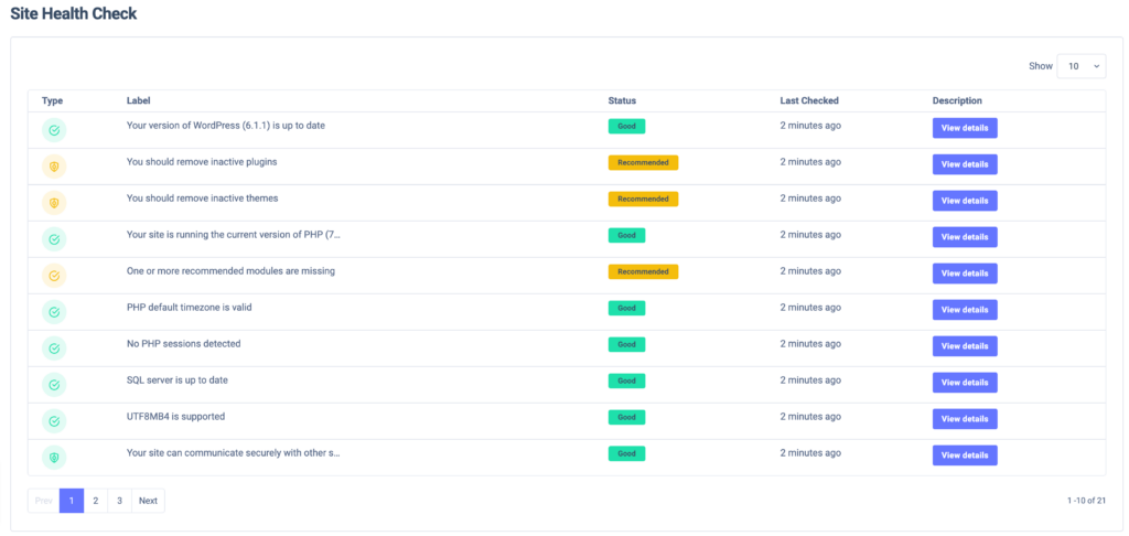 site health check